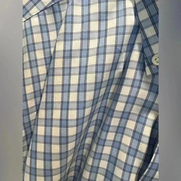 Brooks Brothers Portuguese Flannel Button Down Collar Blue Plaid Shirt- SZ LG - Picture 3 of 5